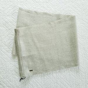 Cuyana Beige 100% Baby Alpaca Infiniti Scarf 12" x 62" Made In Peru NWOT